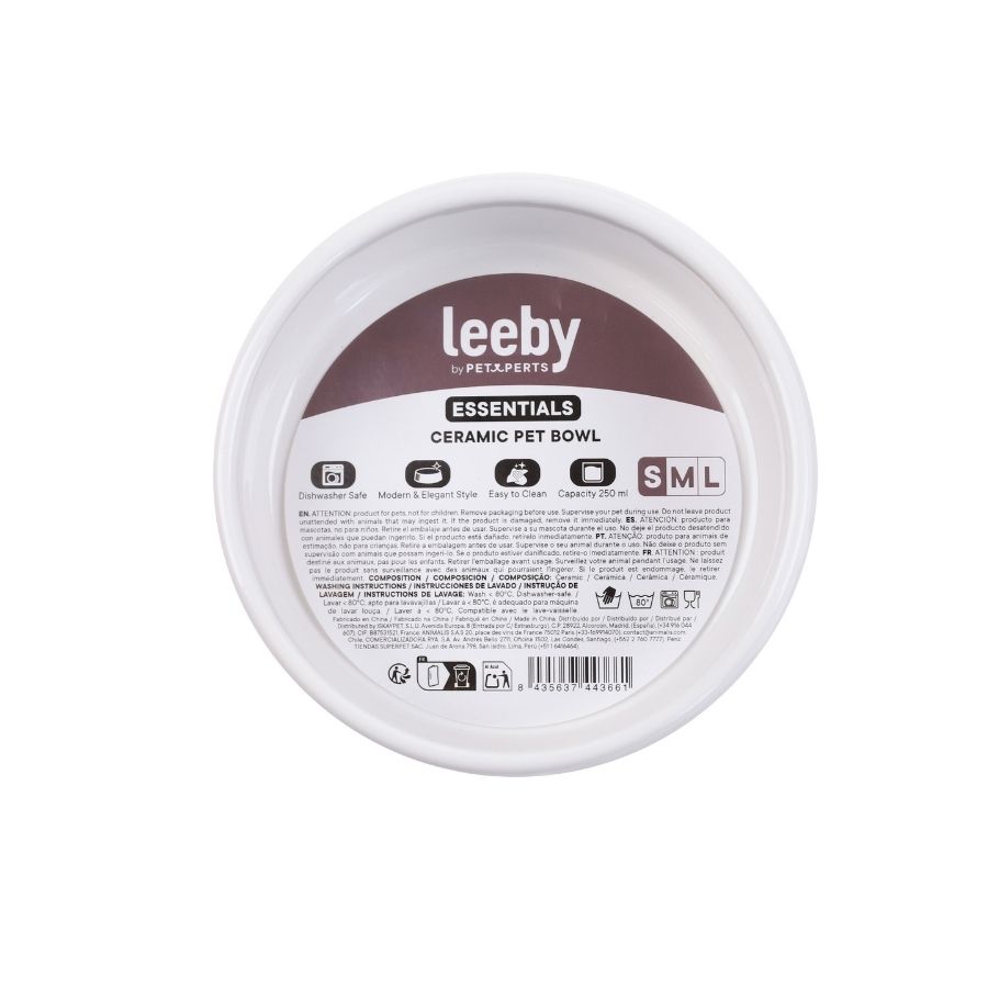 Leeby plato de ceramica color blanco, , large image number null