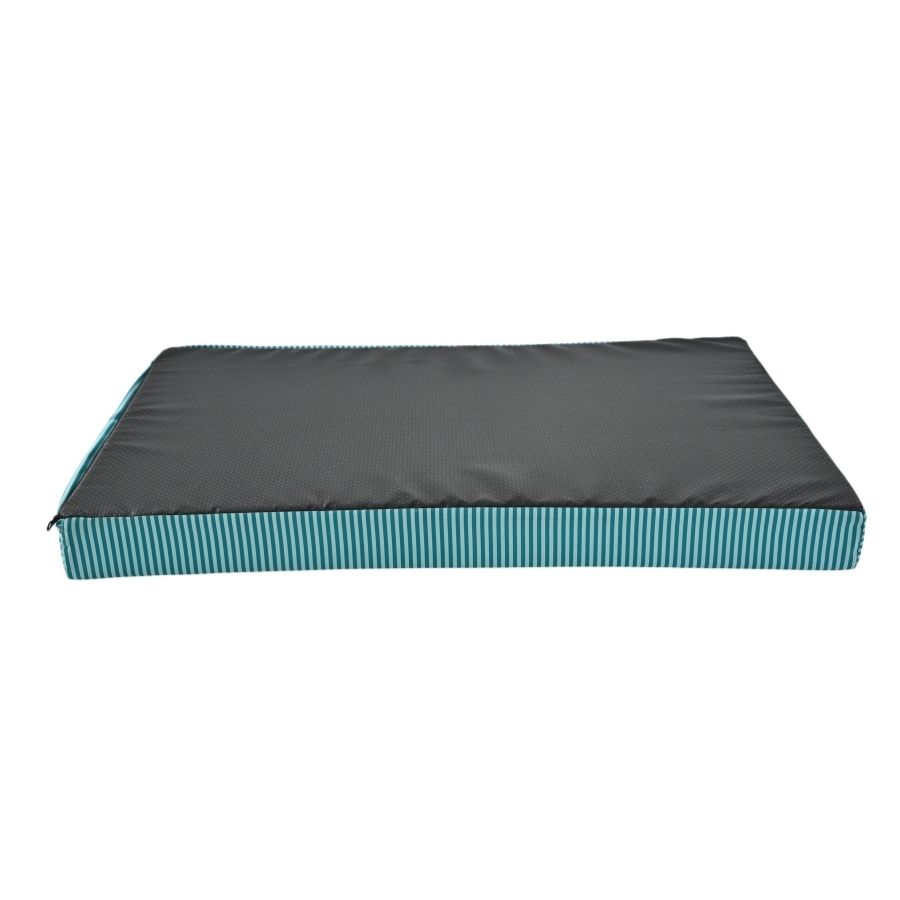 Leeby Cama Forma Colchoneta Para Perros Con Rayas Verde Y Rosa, , large image number null