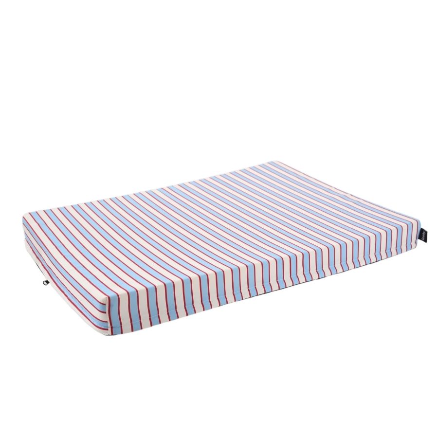 Leeby Cama Forma Colchoneta Para Perros Con Rayas Azul Y Rojo, , large image number null