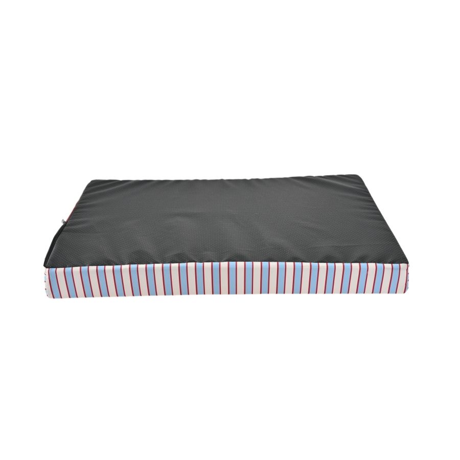 Leeby Cama Forma Colchoneta Para Perros Con Rayas Azul Y Rojo, , large image number null