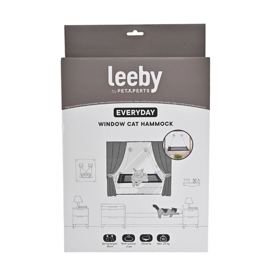 Leeby Cama Hamaca para ventana leeby en color negro para gatos, , large image number null