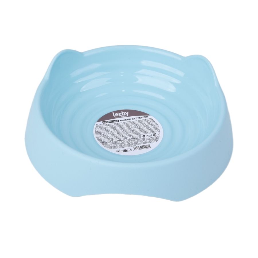 Leeby plato interactivo para gatos de plastico color celeste, , large image number null