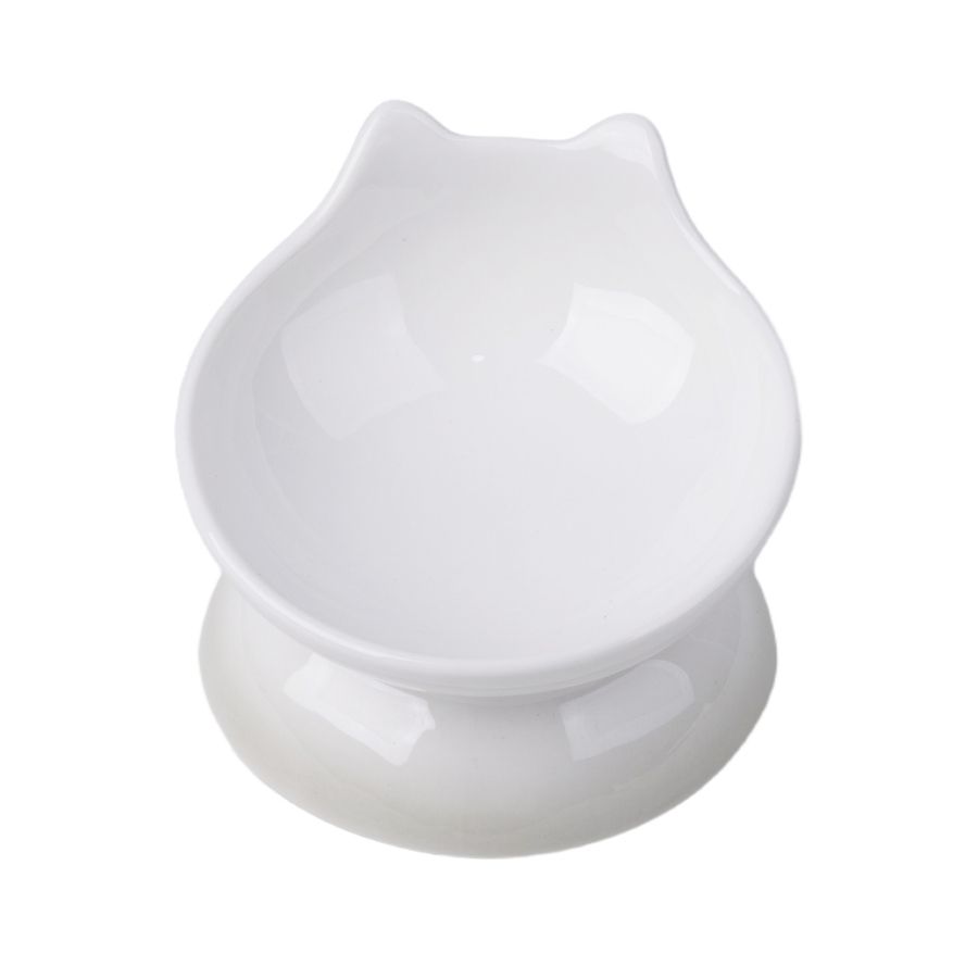 Leeby plato de ceramica elevado para gatos 120ML color blanco, , large image number null