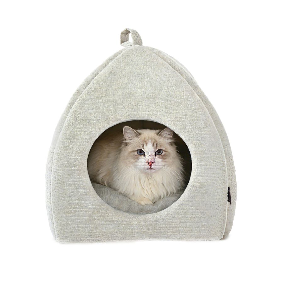 Leeby cama forma igl&uacute; para gatos color gris, , large image number null