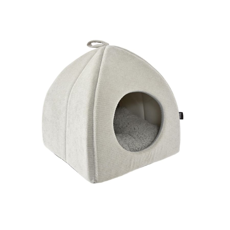 Leeby cama forma igl&uacute; para gatos color gris, , large image number null