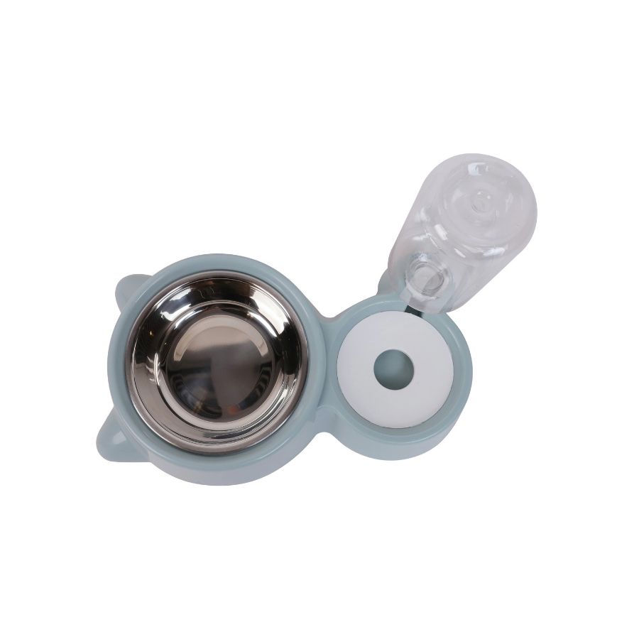Leeby dispensador de agua y comida 500ml para gatos color celeste, , large image number null