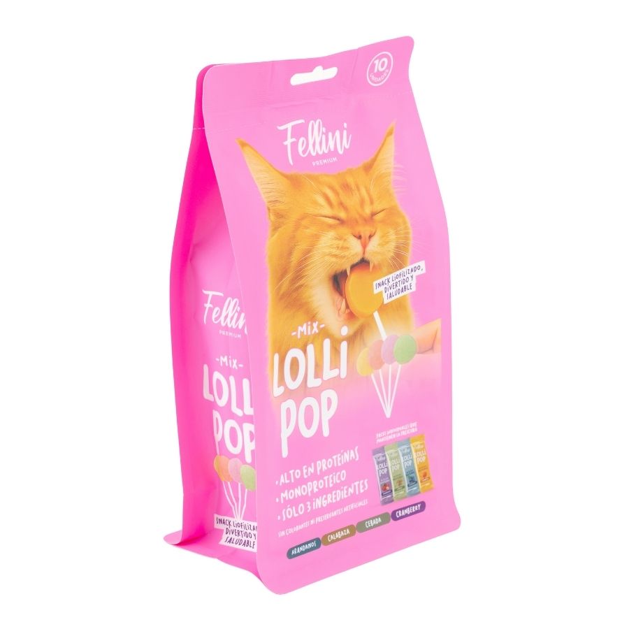 Snack para gatos fellini lollipop mix de sabores 10unidades