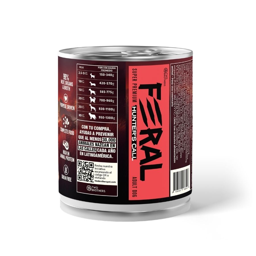 Feral hunters call alimento h&uacute;medo monoproteico para perros sabor vacuno 400GR, , large image number null
