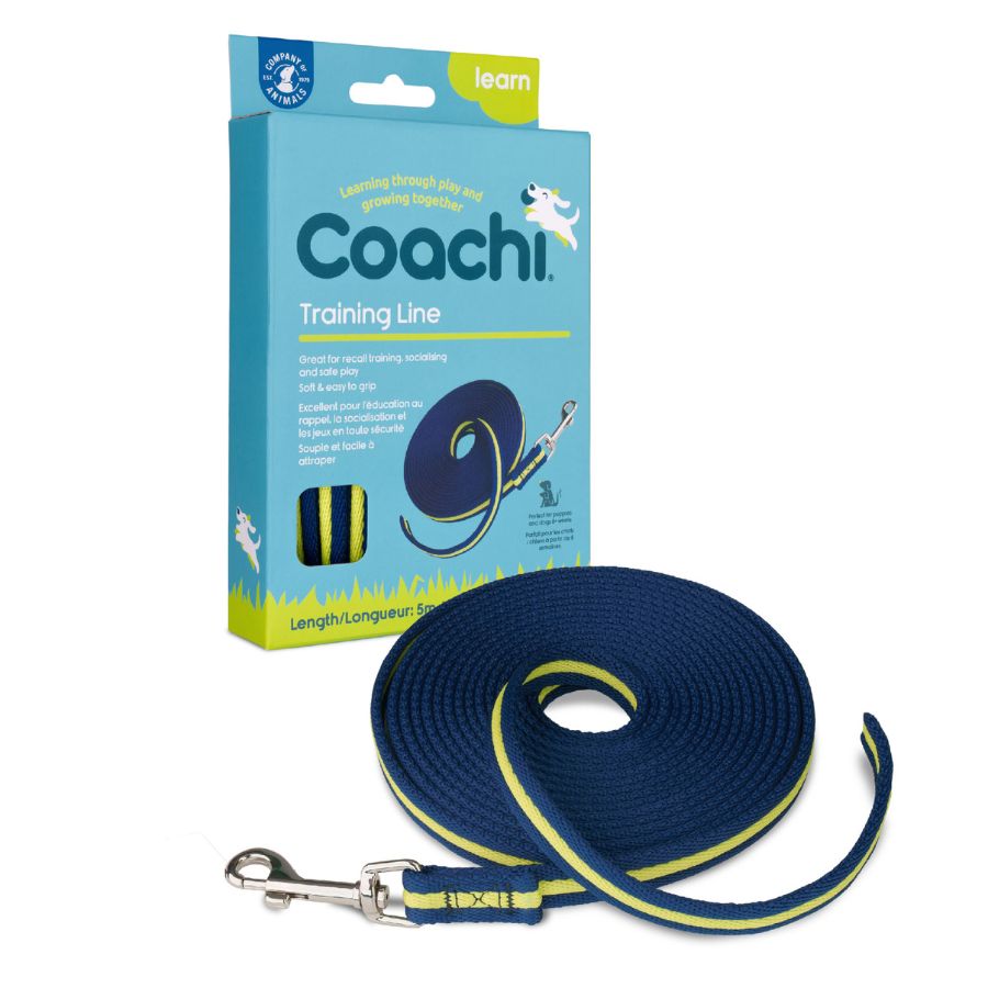 Correa de entrenamiento Coachi azul marino y lima 5M, , large image number null