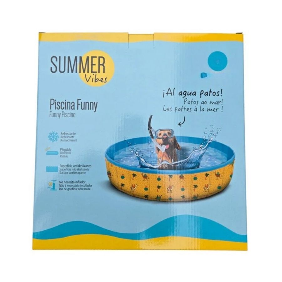 Summer Vibes Piscina verano con dise&ntilde;o de camello para perros, , large image number null