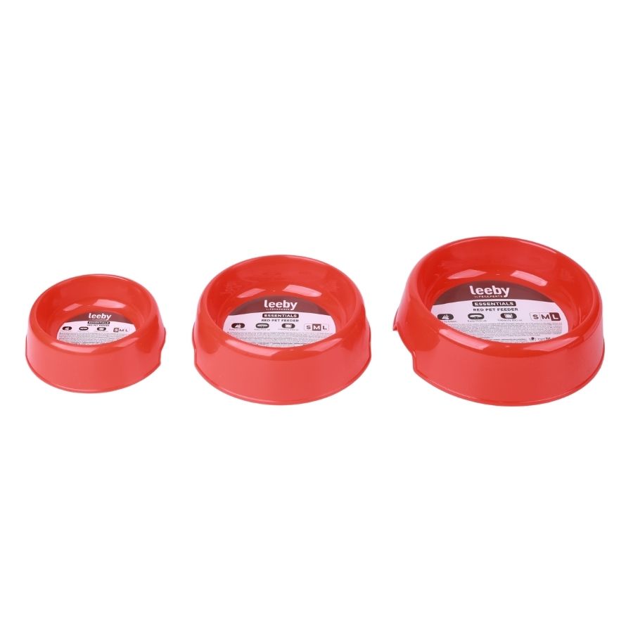 Leeby plato para mascotas color rojo plastico, , large image number null