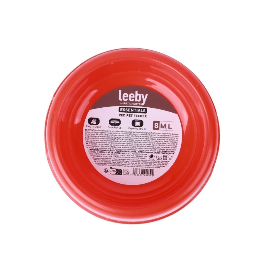 Leeby plato para mascotas color rojo plastico, , large image number null