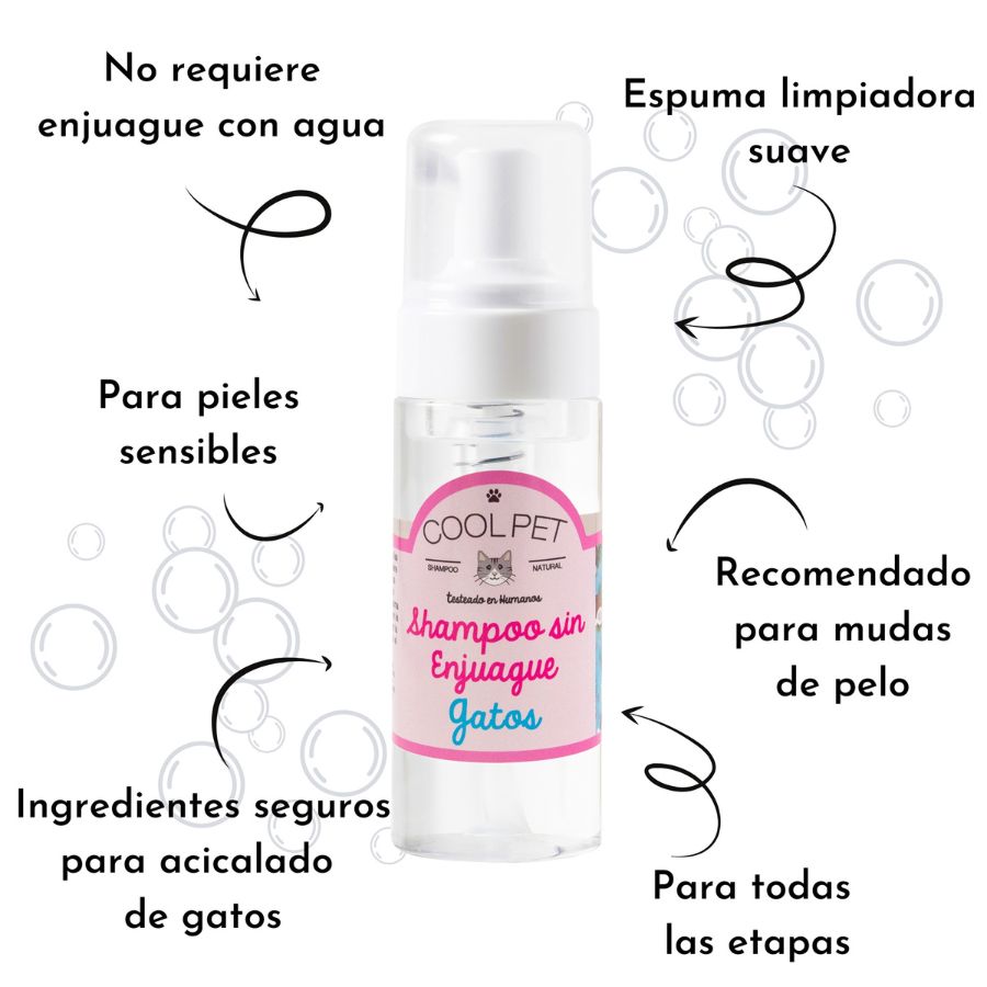 Shampoo sin enjuague para gato, , large image number null